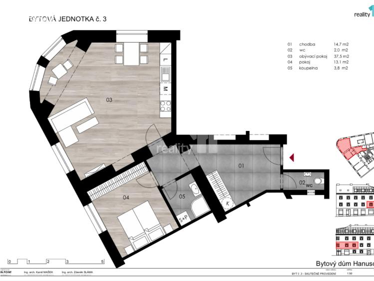 Продажа квартиры 2+KK Praha 4, Hanusova č. 11