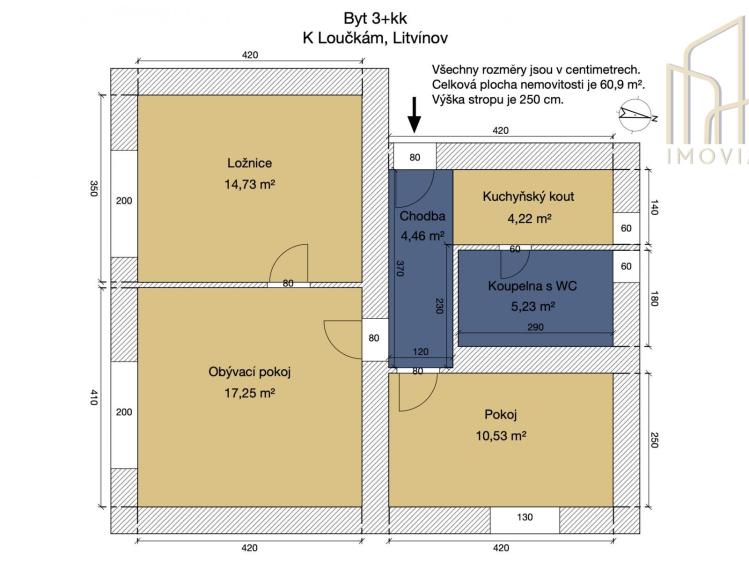Продажа квартиры 3+KK Litvínov, K Loučkám 1604 č. 3