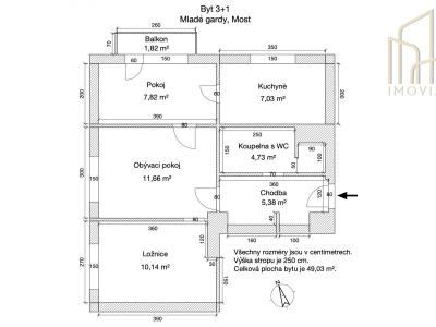 Продаж квартири 2+1 Most, Mladé gardy č. 3