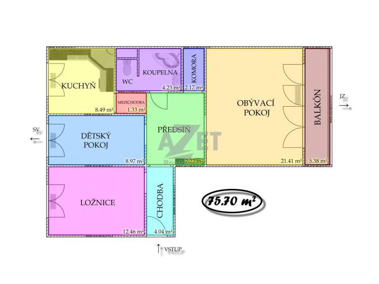 Prodej bytu 3+1 Ostrava, Hulvácká 2824/26 č. 5