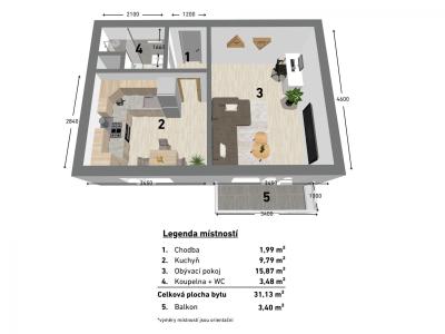 Продаж квартири 1+1 Valašské Meziříčí, Zdeňka Fibicha č. 9