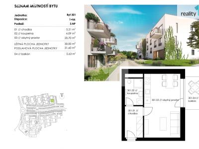 Pronájem bytu 1+KK Plzeň, K Zelené louce č. 2