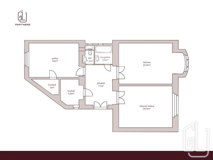 Pronájem bytu 3+1 Praha, Krkonošská č. 12
