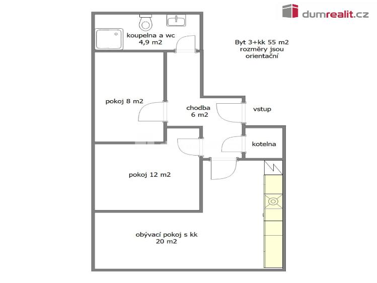 Pronájem bytu 3+KK Mělník, Jiřího z Poděbrad č. 6