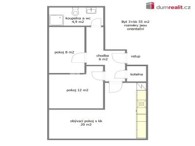 Pronájem bytu 3+KK Mělník, Jiřího z Poděbrad č. 6