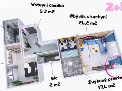 Prodej bytu 2+KK Jihlava, Lazebnická č. 3