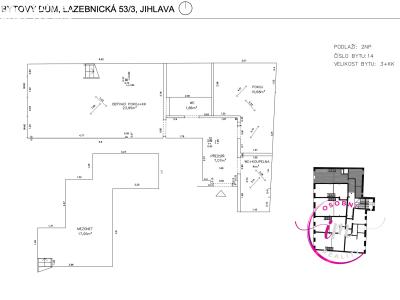 Продаж квартири 2+KK Jihlava, Lazebnická č. 11