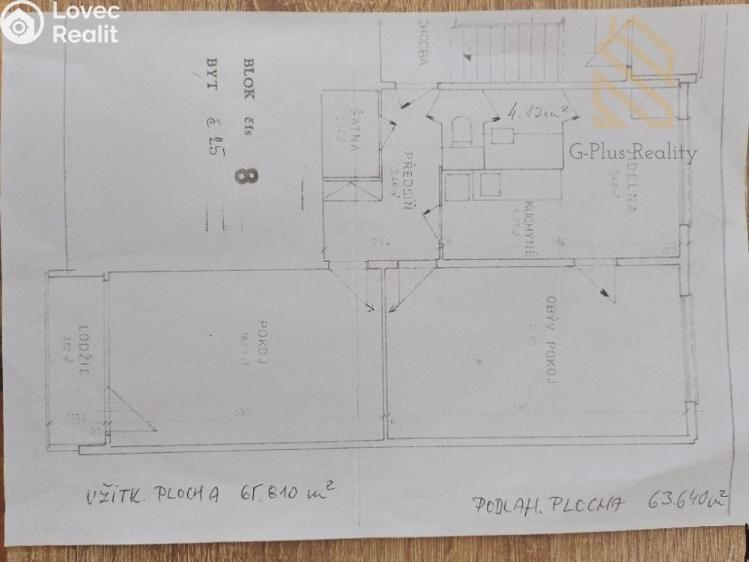 Pronájem bytu 2+1 Roudnice nad Labem, Bořivojova 1769 č. 11