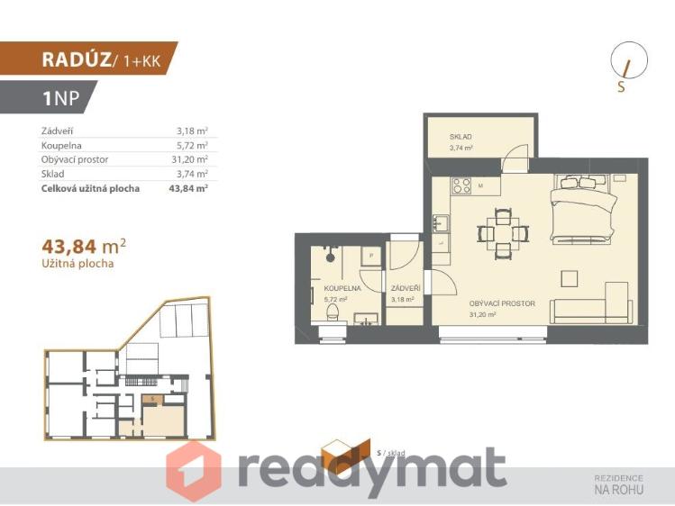 Prodej bytu 1+KK Hodonín, tř. Dukelských hrdinů 1109/6 č. 7