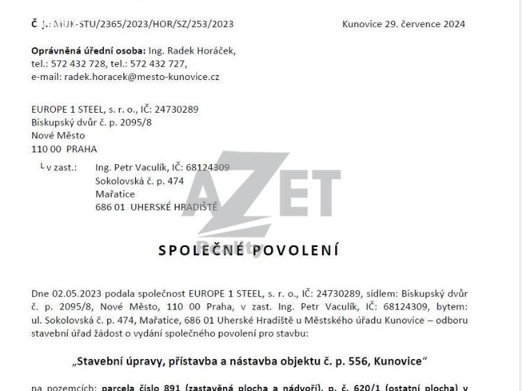 Продажа семейного дома Kunovice, Lidická č. 21