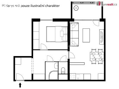 Pronájem bytu 2+KK Velešín, Sídliště č. 4