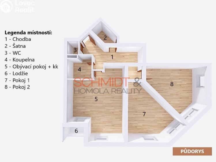 Продажа квартиры 3+KK Hustopeče, U Větrolamu 1301/33 č. 22