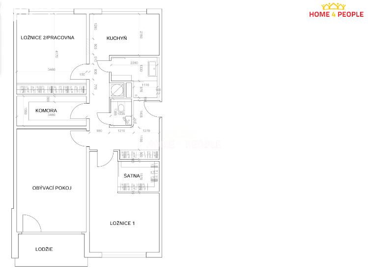 Rent apartment 3+1 Praha 12, Zárubova č. 2