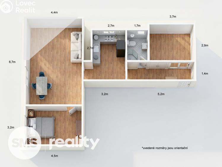 Продажа квартиры 2+1 Opava, Pekařská č. 17