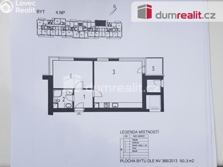 Аренда квартиры 2+KK Milovice, Zátopkova č. 14