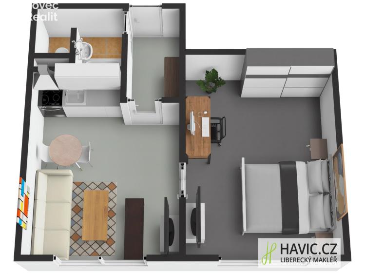 Аренда квартиры 1+1 Liberec, Broumovská 699/17 č. 2