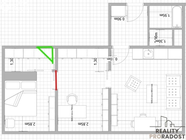 Продажа квартиры 2+KK Opava, Na Pastvisku 1491/12 č. 5
