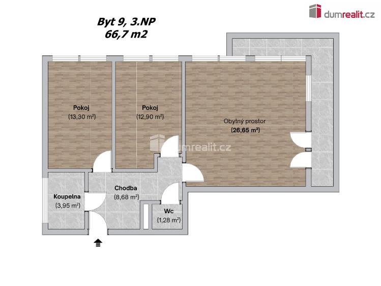 Prodej bytu 3+KK Mělník, Rohelova č. 5