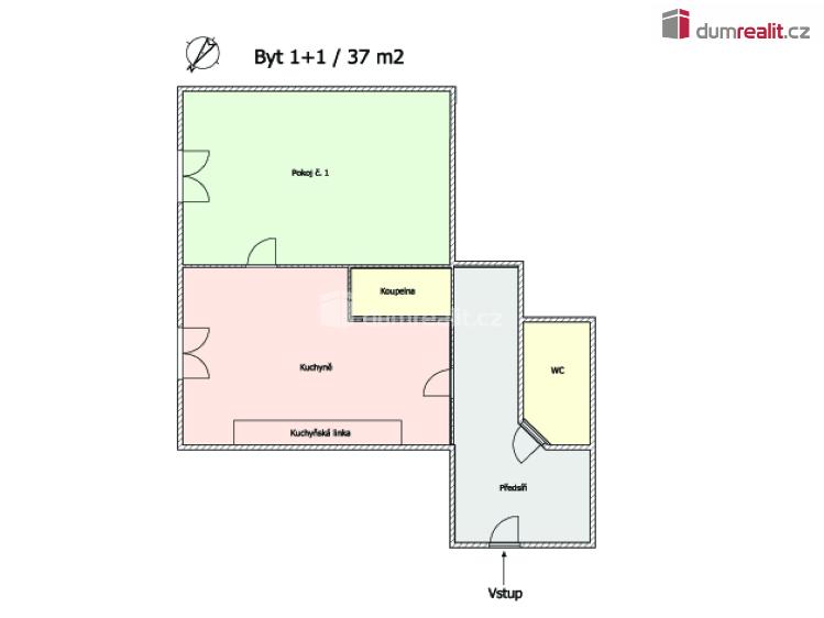 Pronájem bytu 1+1 Karlovy Vary, Javorová č. 17