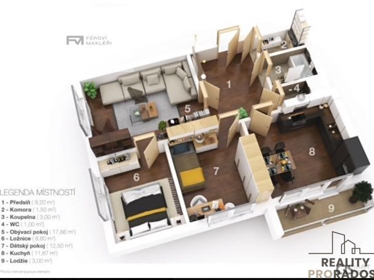 Prodej bytu 3+1 Ostrava, Jiřího Herolda 1557/12 č. 6