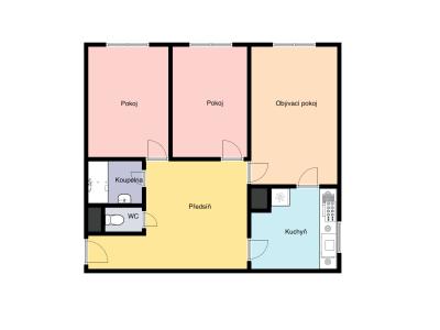 Pronájem bytu 3+1 Praha, Brechtova č. 1