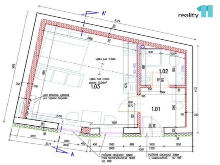 Pronájem bytu 1+KK Praha 4, Michelská č. 34