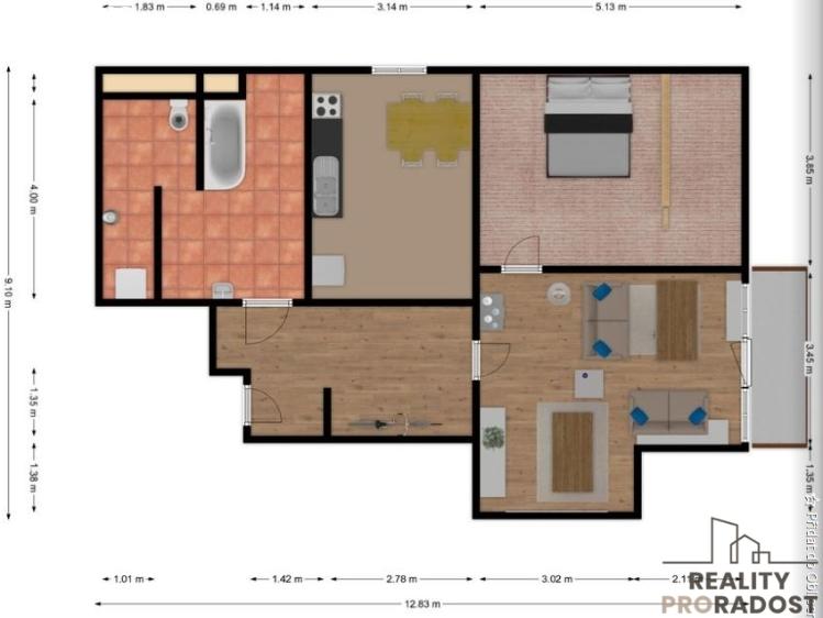 Оренда квартири 2+1 Ústí nad Labem, Elišky Krásnohorské č. 10
