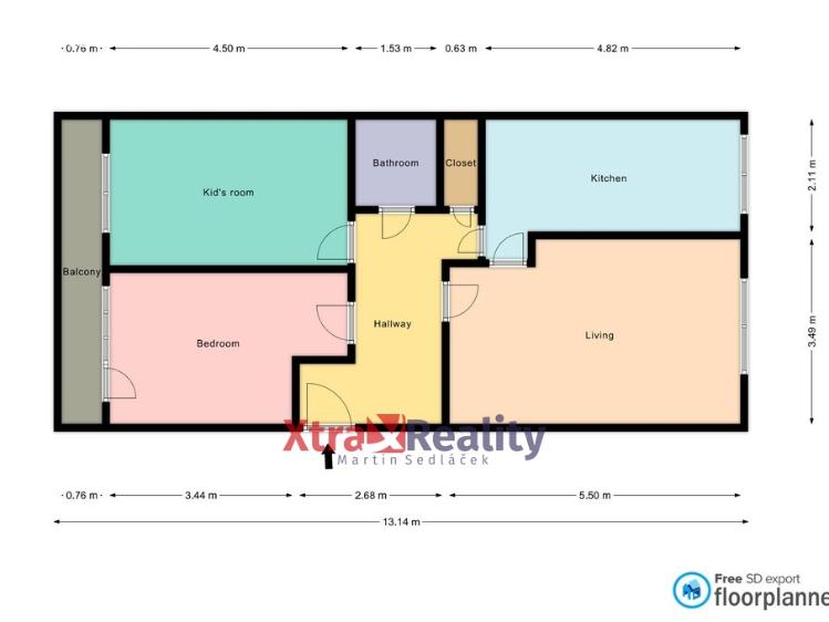 Sale apartment 3+1 Krupka, Dukelských hrdinů 284 č. 24