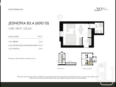 Продаж квартири 1+KK Praha, Ondříčkova č. 9