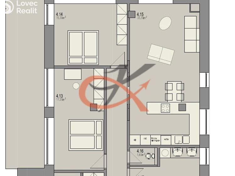 Pronájem bytu 3+KK Rožnov pod Radhoštěm č. 2