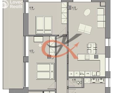 Pronájem bytu 3+KK Rožnov pod Radhoštěm č. 2