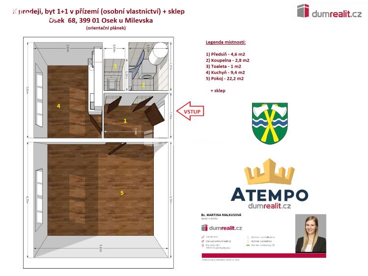 Продажа квартиры 1+1 Osek č. 3