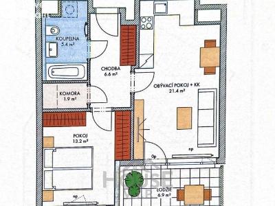 Sale apartment 2+KK Praha, Hugo Haase č. 3