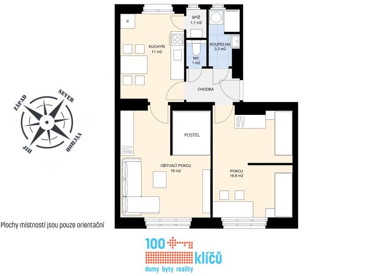 Sale apartment 2+1 Praha, Podhorská č. 22