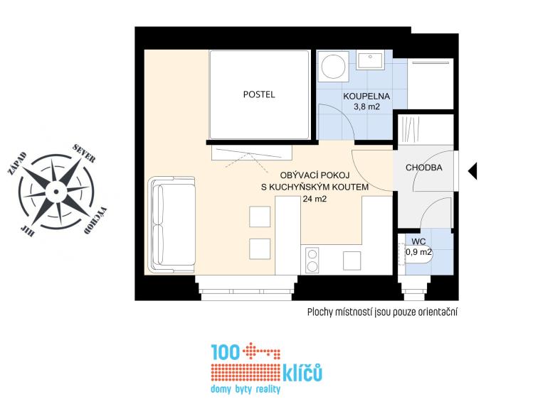 Prodej bytu 1+KK Praha, Podhorská č. 15