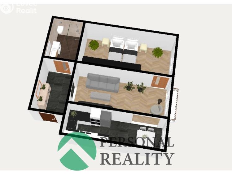 Sale apartment 2+KK Pardubice, Sladkovského č. 28