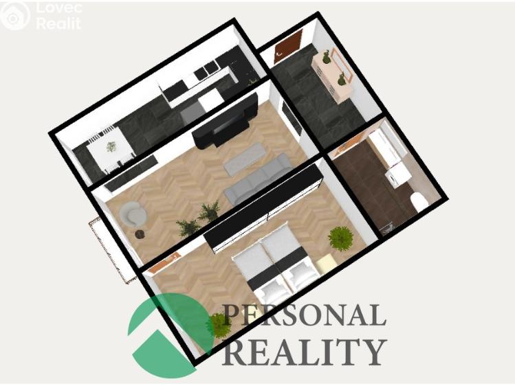 Sale apartment 2+KK Pardubice, Sladkovského č. 29