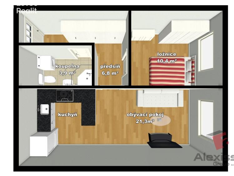 Rent apartment 2+KK Praha, Heranova 1544/6 č. 6