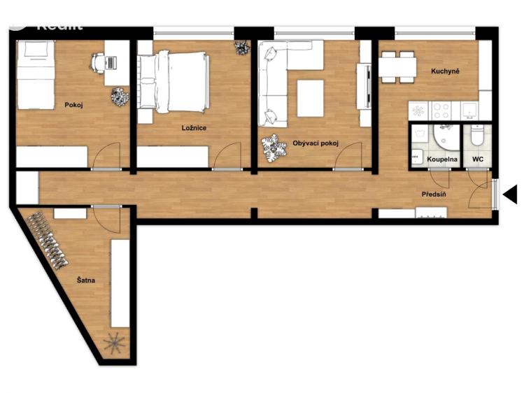 Prodej bytu 3+1 Ostrava, Františka Hajdy 1236/22 č. 1