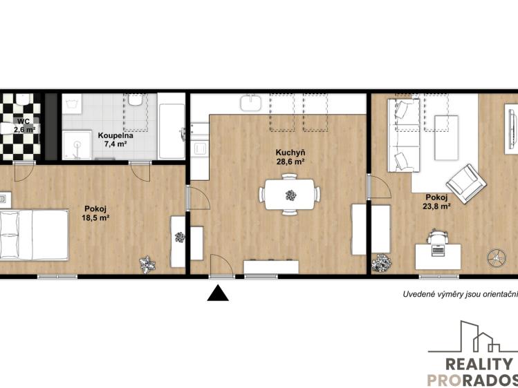 Rent apartment 2+1 Třebotov, Hlavní č. 15
