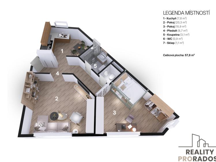 Prodej bytu 2+1 Brno, Bartákova č. 9