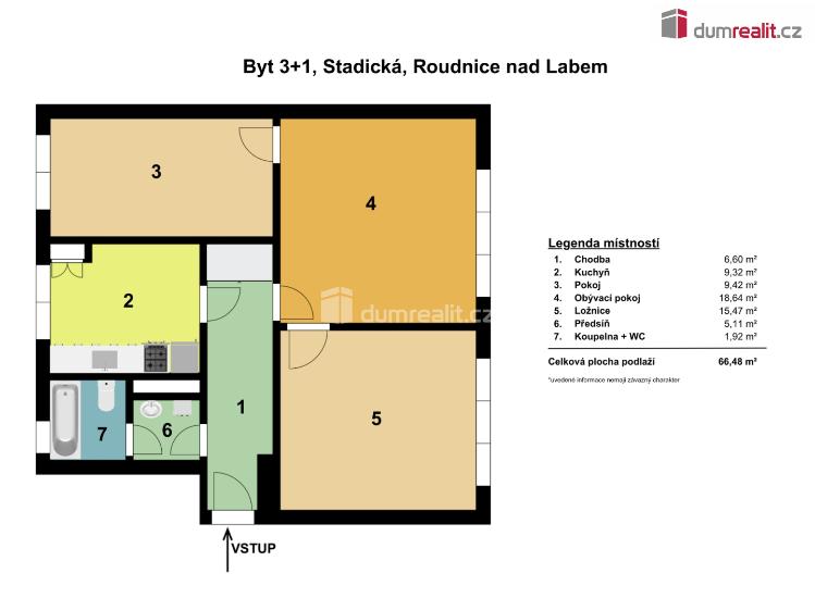 Prodej bytu 3+1 Roudnice nad Labem, Stadická č. 11