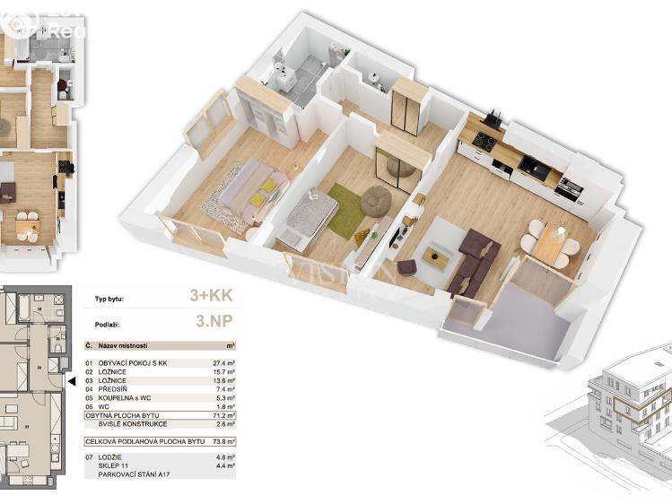 Продажа квартиры 3+KK Příbram č. 2