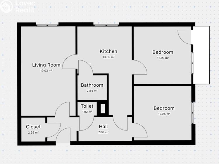 Prodej bytu 3+1 Praha, Hvozdíková č. 2