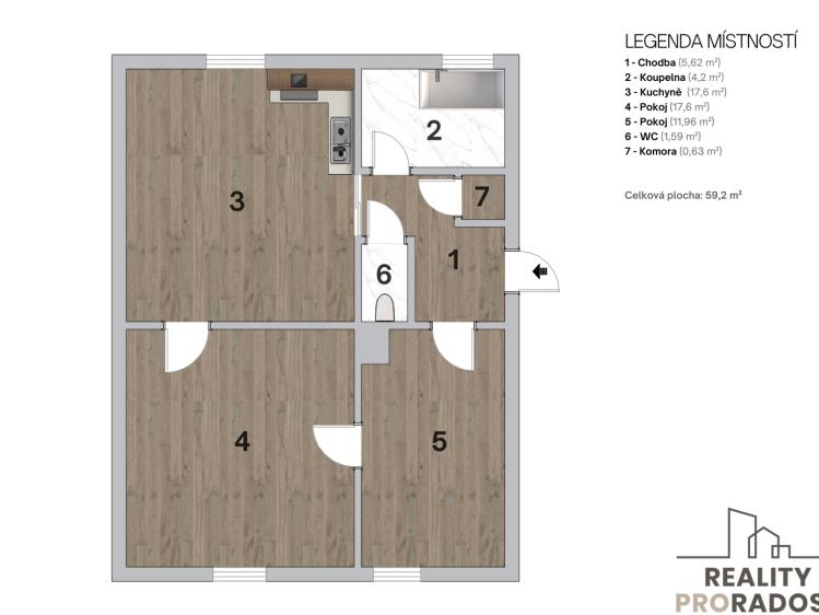 Продажа квартиры 3+KK Jablonec nad Nisou, Prosečská č. 14