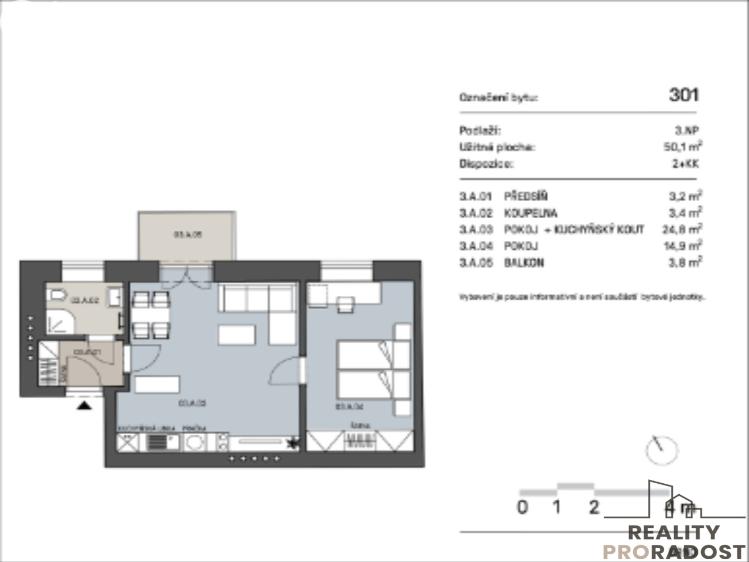 Pronájem bytu 2+KK Brno, Provazníkova č. 9