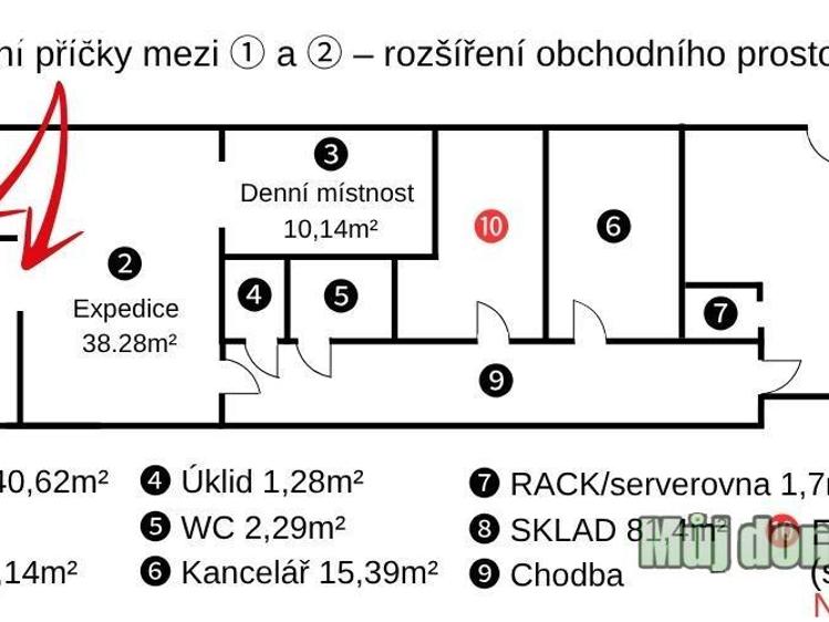 Pronájem obchodního prostoru Praha, Dobronická 1257 č. 12