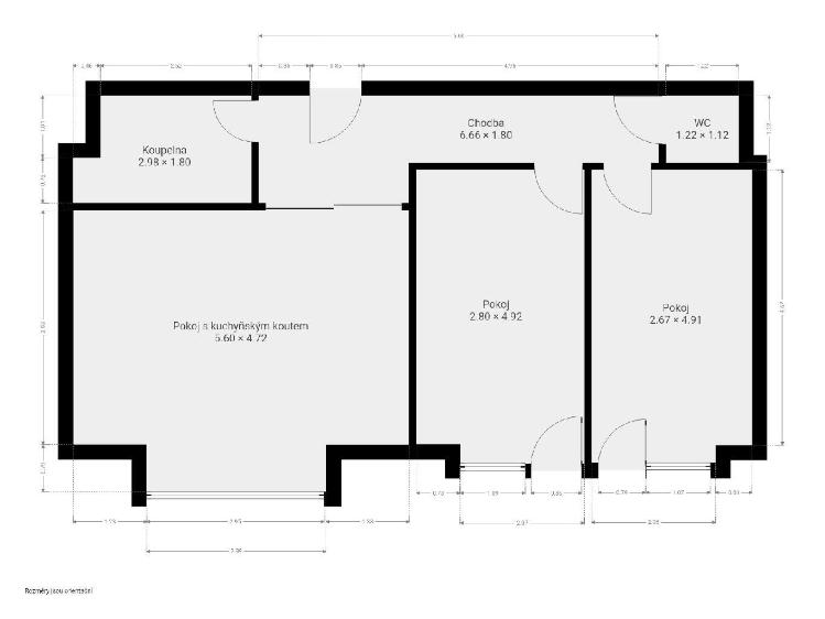Rent apartment 3+KK Pardubice, Pernerova 2802 č. 14