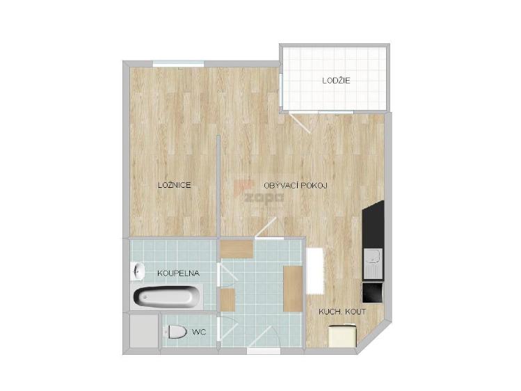 Pronájem bytu 1+1 Praha, Wiedermannova 1406/4 č. 12