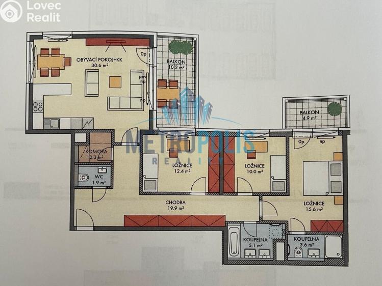 Prodej bytu 4+KK Praha, Kryšpínova 619/5 č. 26